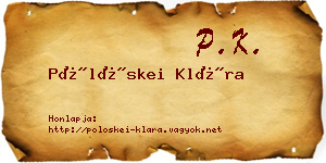 Pölöskei Klára névjegykártya
